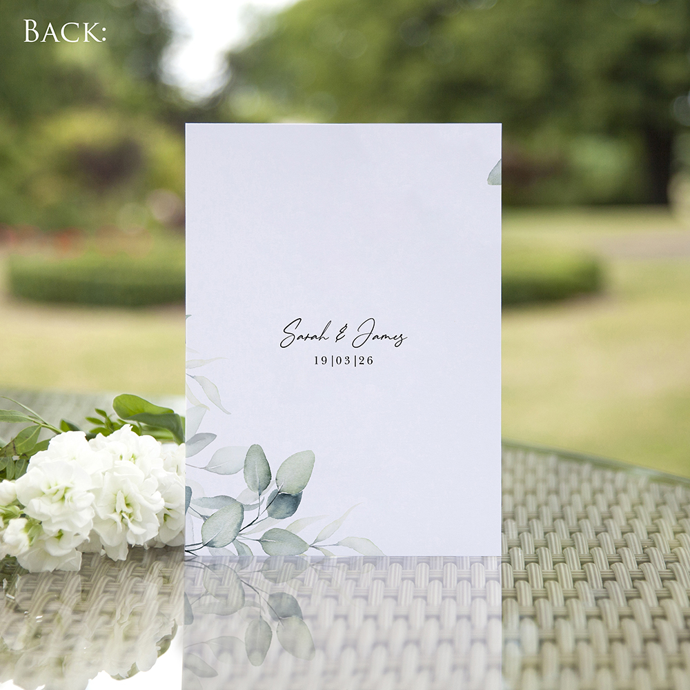 'Dreamy Eucalyptus' Folded Order of Service Sample