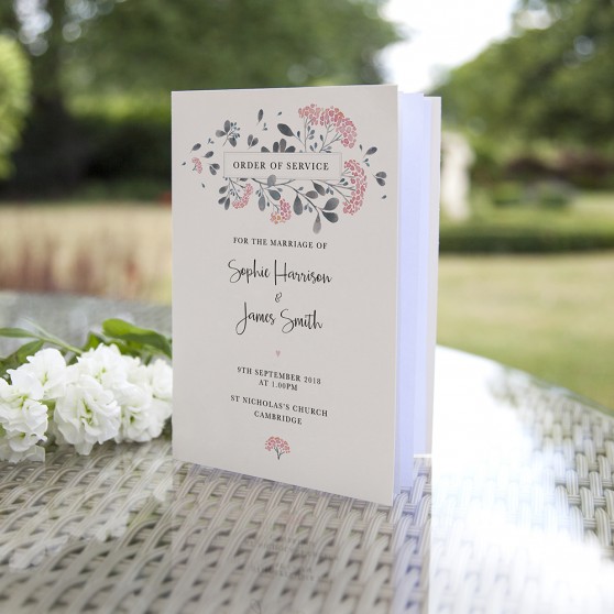 'Felicity' Folded Order of Service Sample