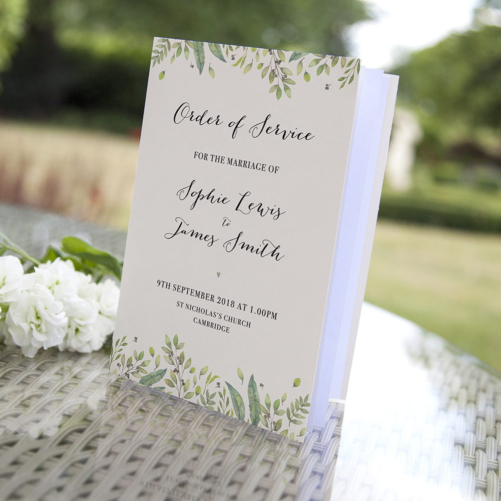 'Imogen' Folded Order of Service