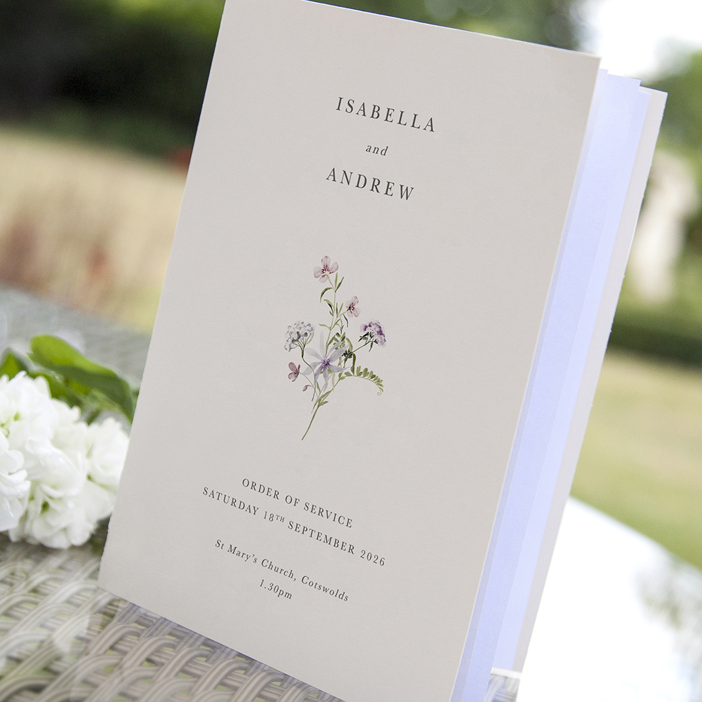 'Midsummer Pastels' Folded Order of Service