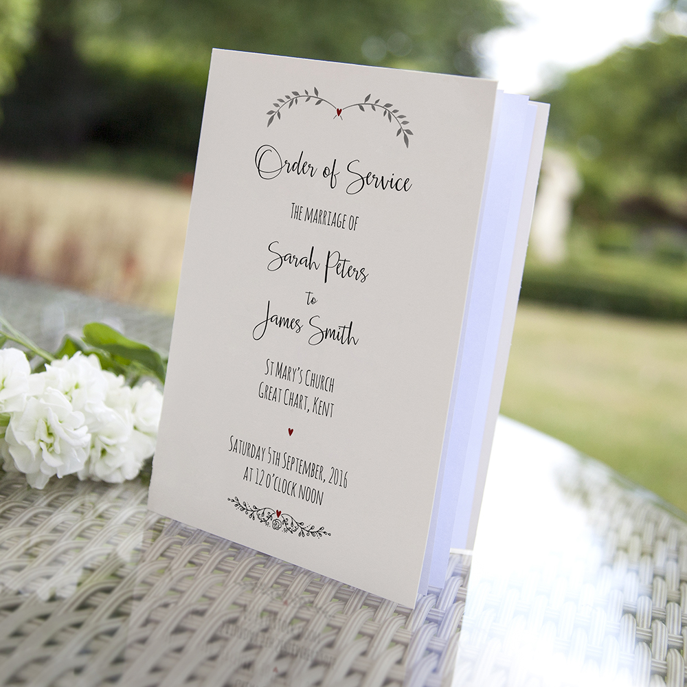 'Red Ivy Design' Folded Order of Service