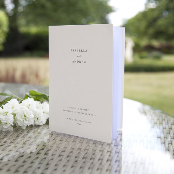 'Timeless' Folded Order of Service Sample