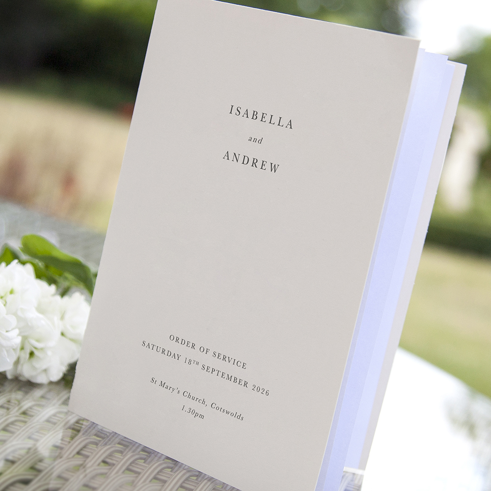 'Timeless' Folded Order of Service Sample