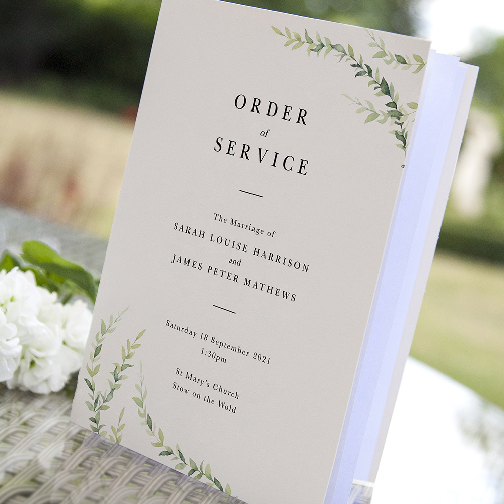 'Trailing Willow' Folded Order of Service