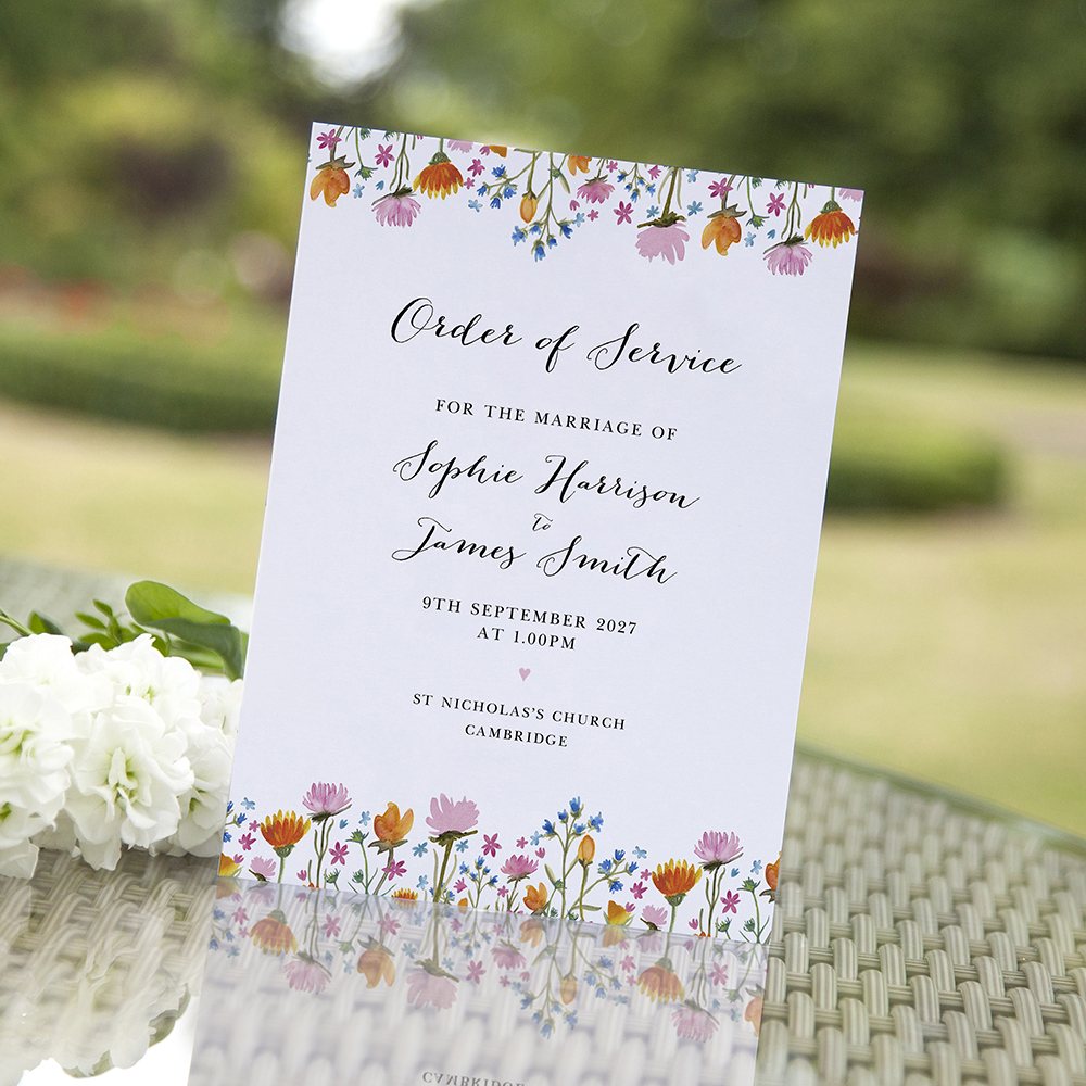 'Wild Floral' Folded Order of Service