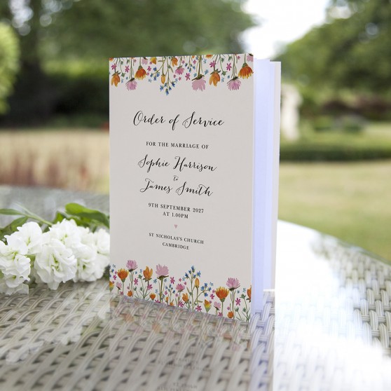 'Wild Floral' Folded Order of Service