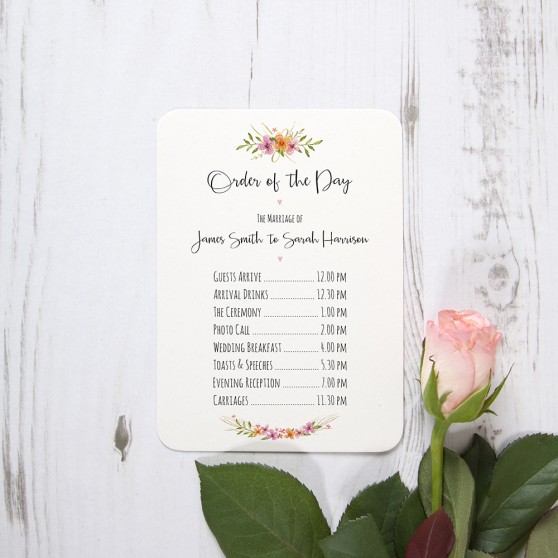 'Multi Floral Watercolour' Flat Order of the Day