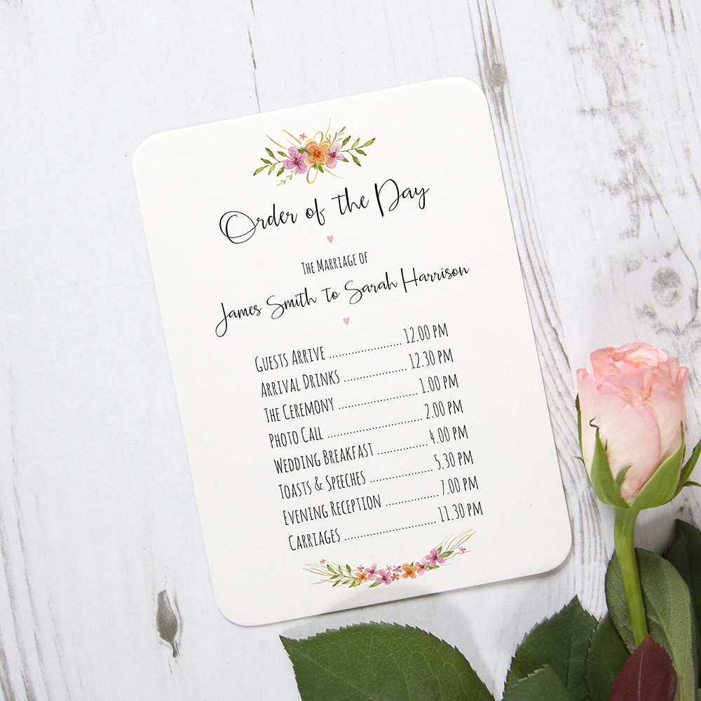 'Multi Floral Watercolour' Flat Order of the Day