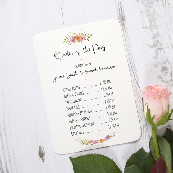 'Multi Floral Watercolour' Flat Order of the Day