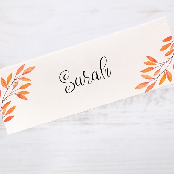 'Autumn Orange' Place Card Sample