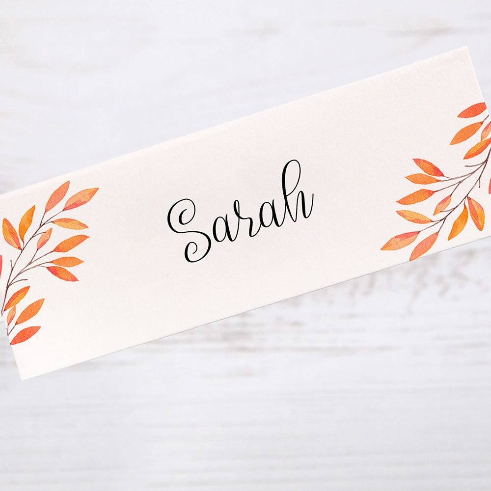 'Autumn Orange' Place Card Sample
