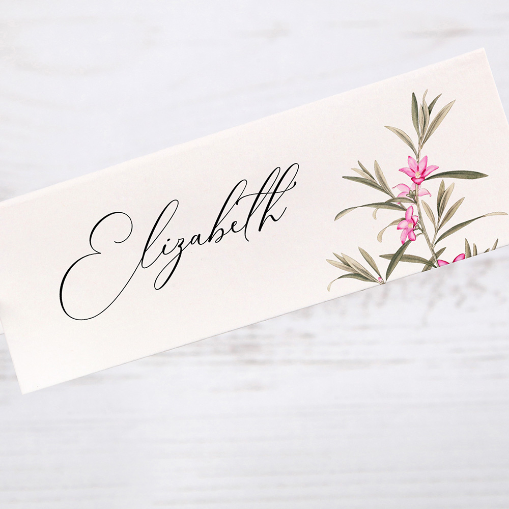'Pink Botanical' Place Card Sample