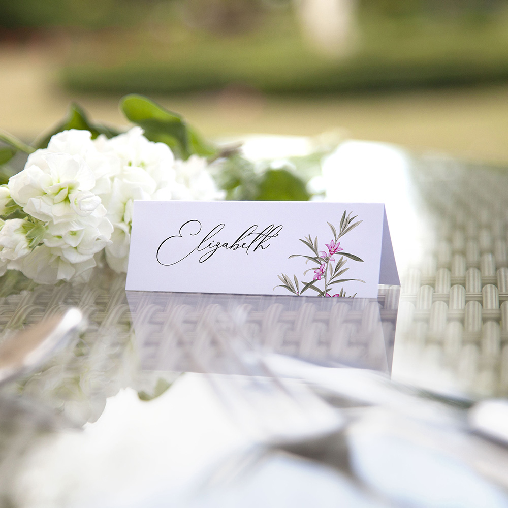 'Pink Botanical' Place Card Sample