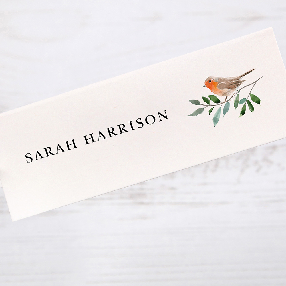 'Christmas Robin' Place Cards