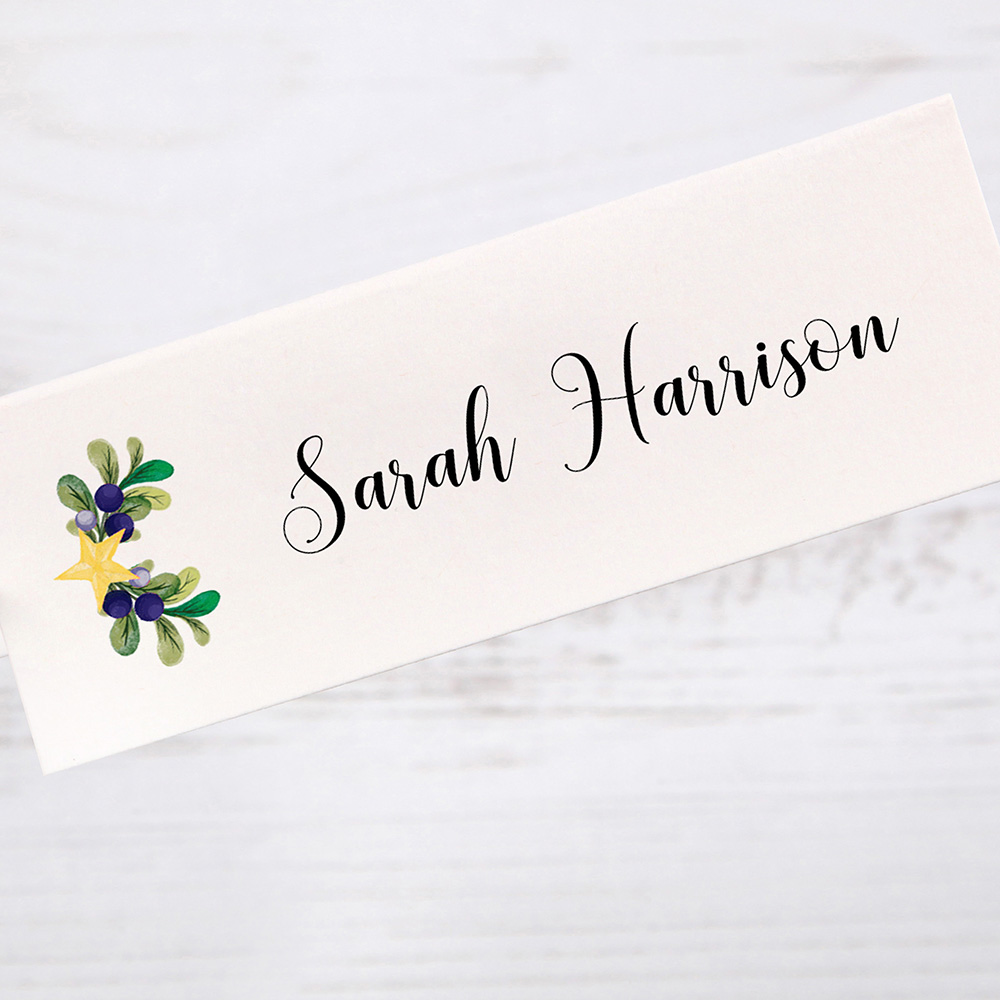 'Christmas Star' Place Card Sample