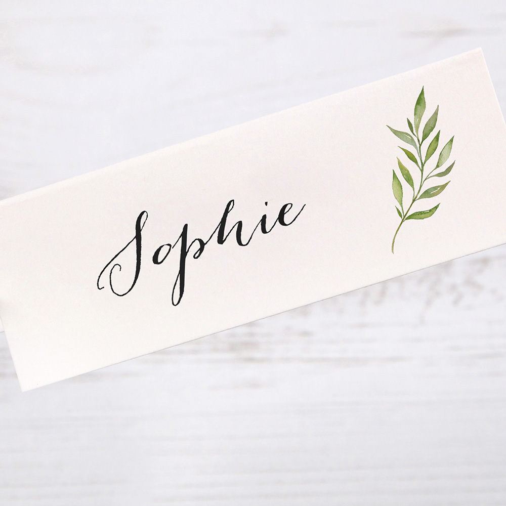 'Green Leaf' Place Card Sample