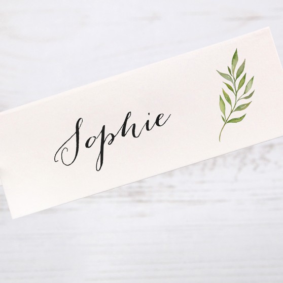 'Green Leaf' Place Card Sample