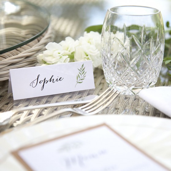 'Green Leaf' Place Card Sample