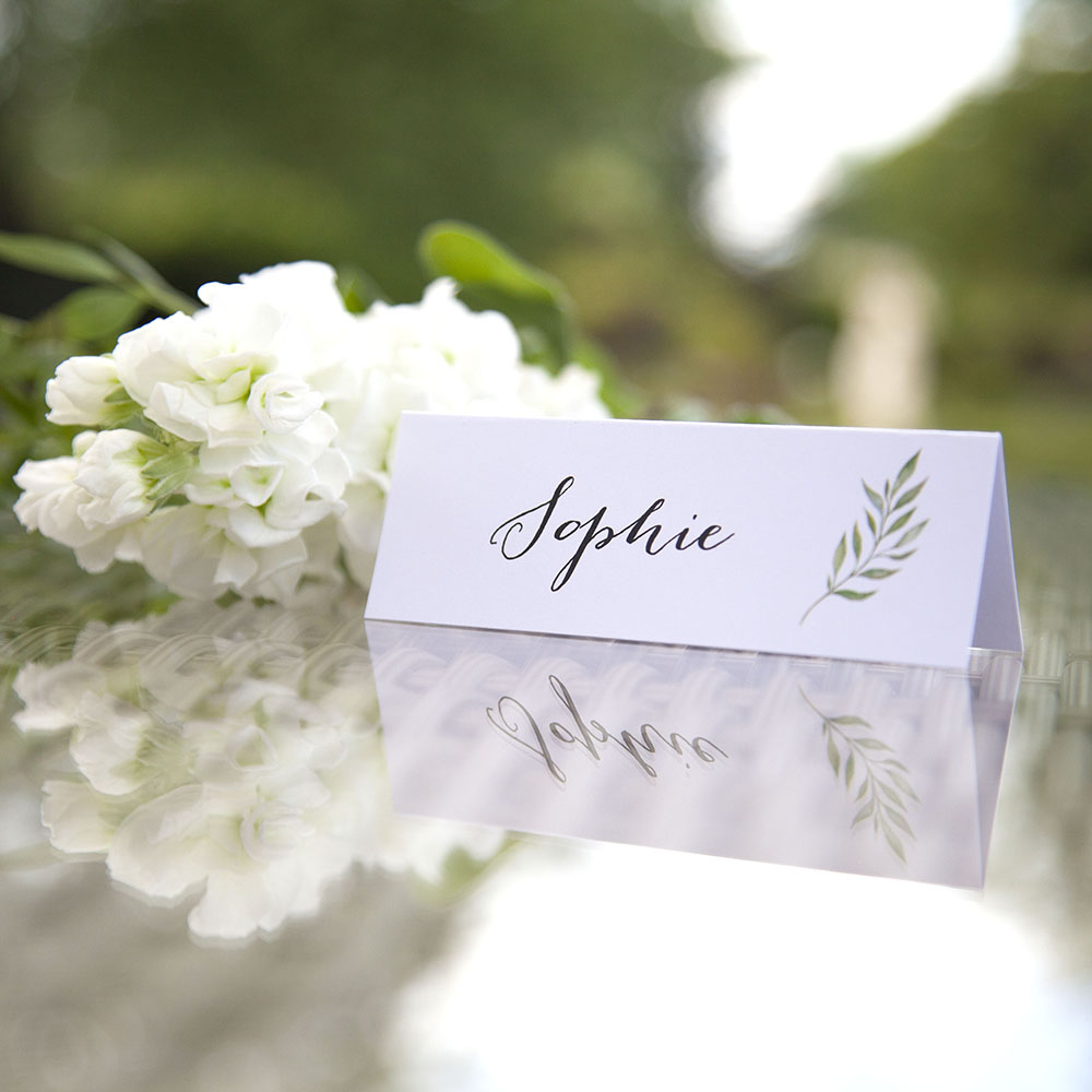 'Green Leaf' Place Card Sample