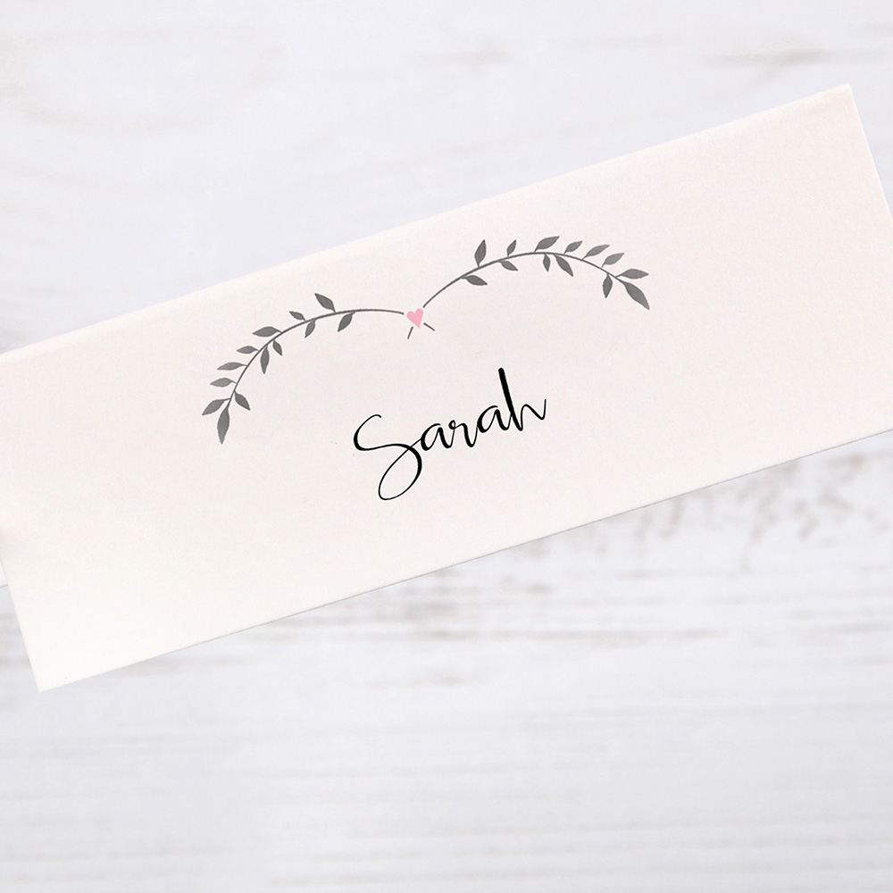 'Pink Ivy Design' Place Card Sample