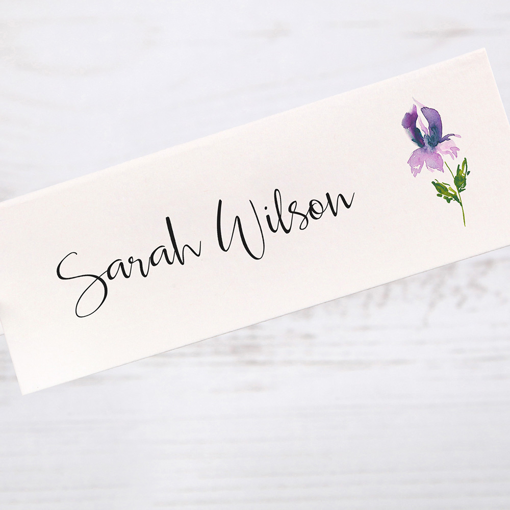 'Midnight Iris' Place Card Sample