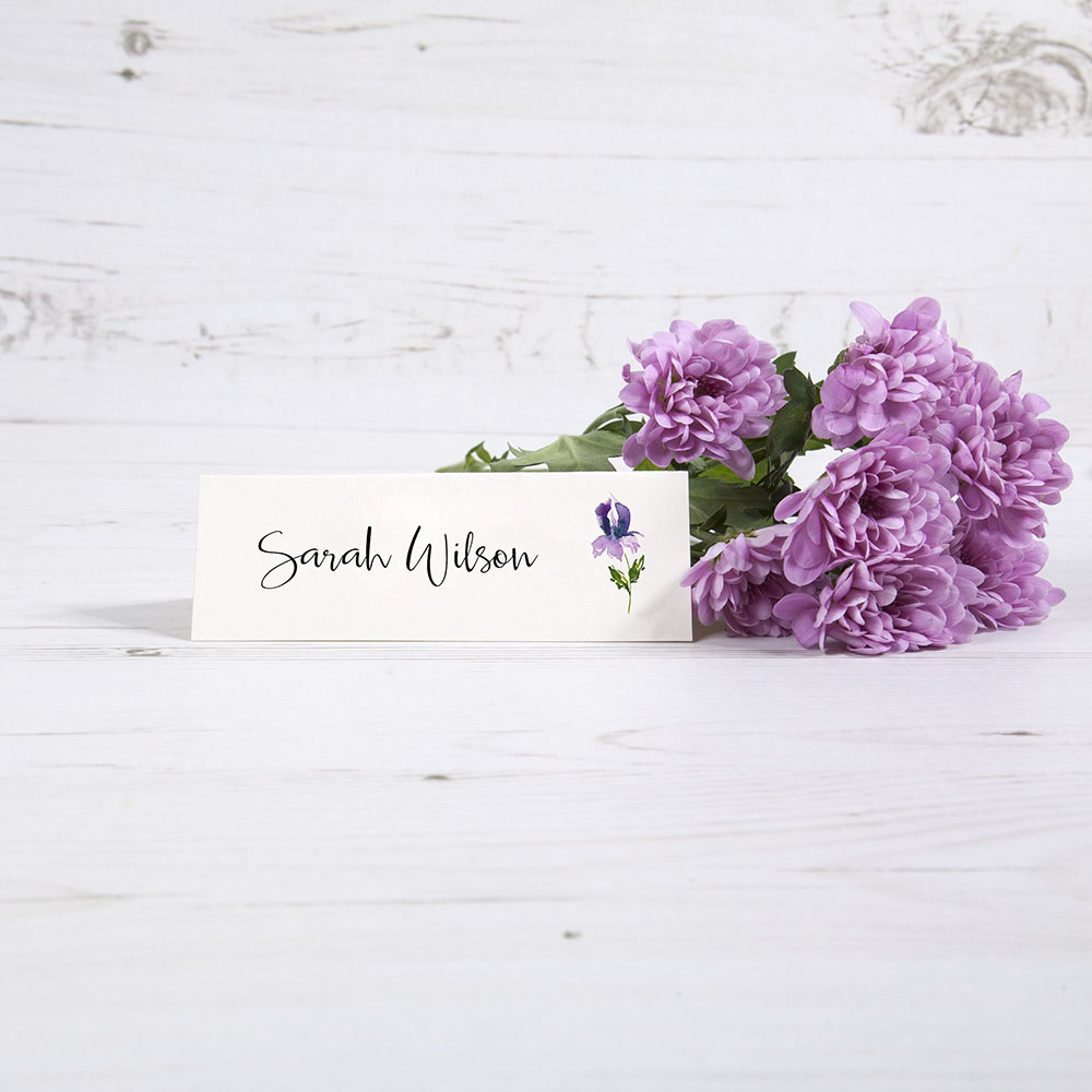 'Midnight Iris' Place Card Sample