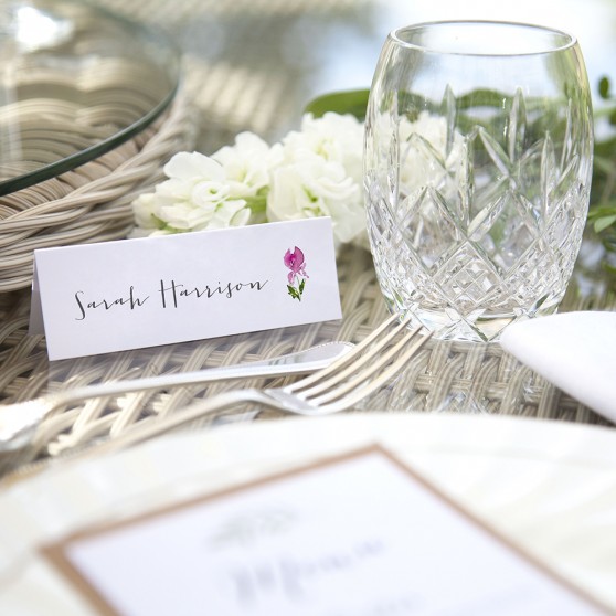 'Pink Iris' Place Card Sample