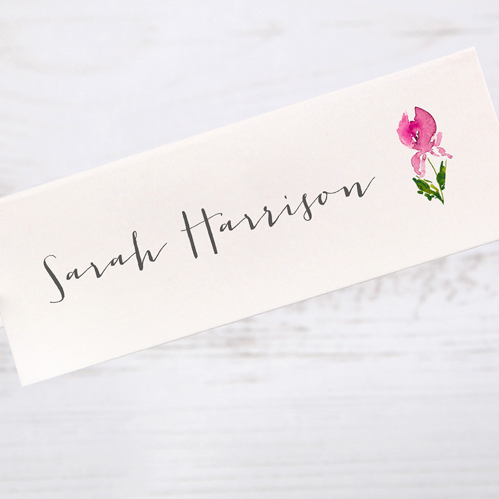 'Pink Iris' Place Cards