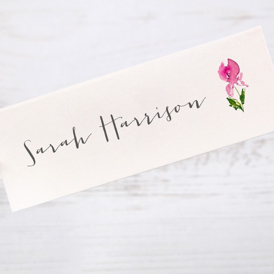 'Pink Iris' Place Card Sample
