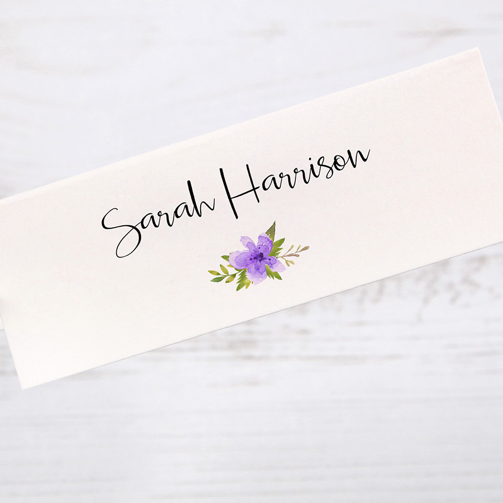 'Purple Multi Floral Watercolour' Place Cards