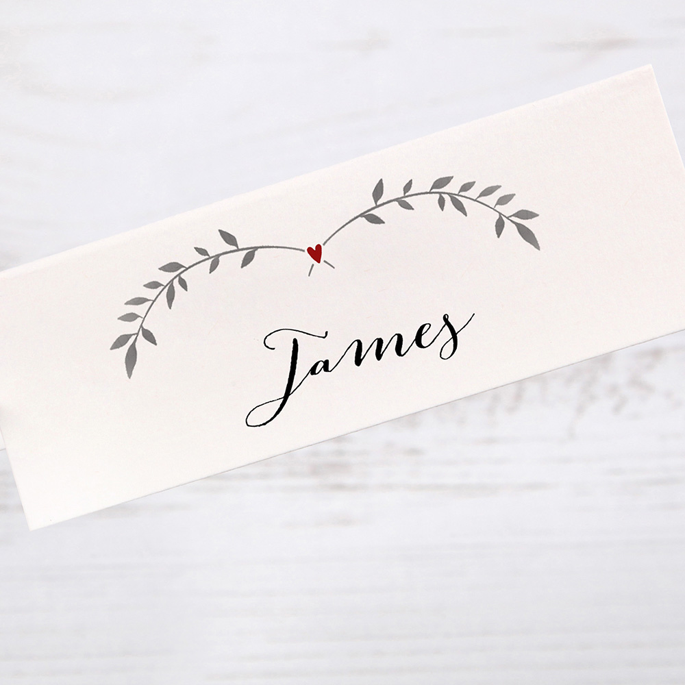'Red Ivy Design' Place Card Sample
