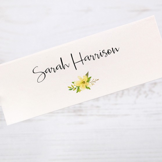 'Yellow Multi Floral' Place Card Sample