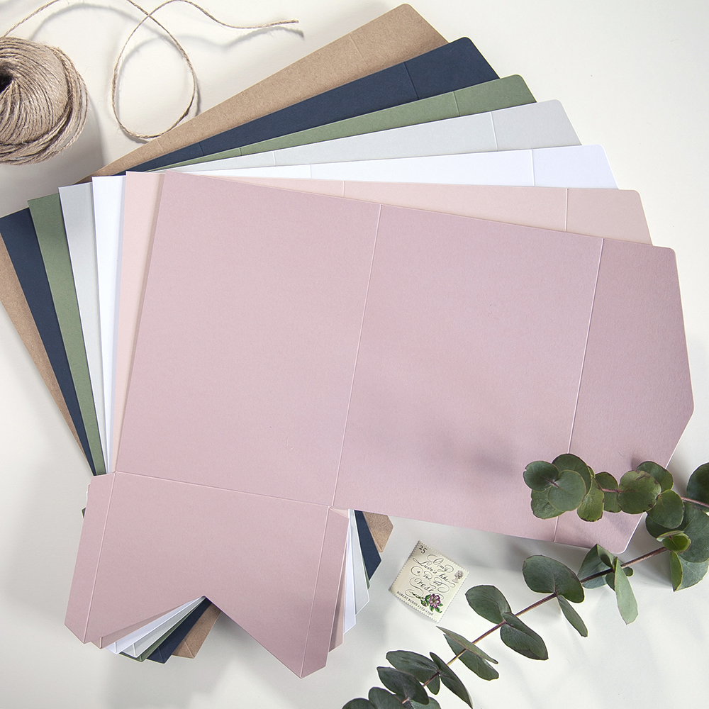 DIY 5x7" Dusky Pink Pocketfold Envelopes