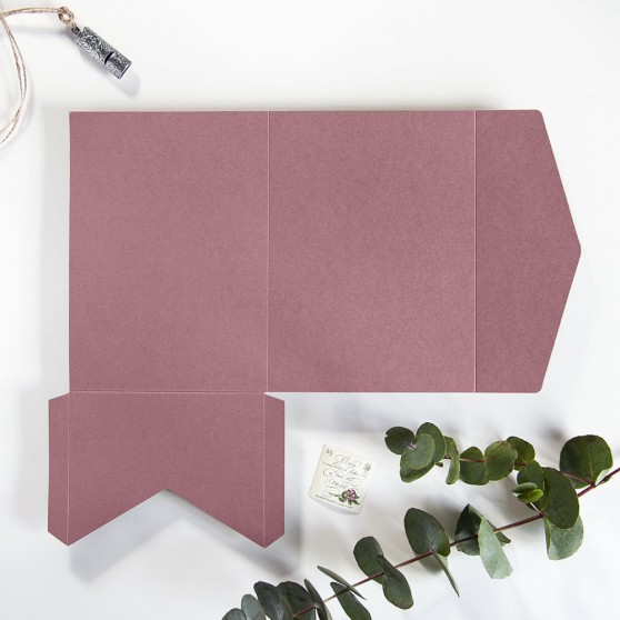 DIY 5x7" Antique Rose Pocketfold Envelopes