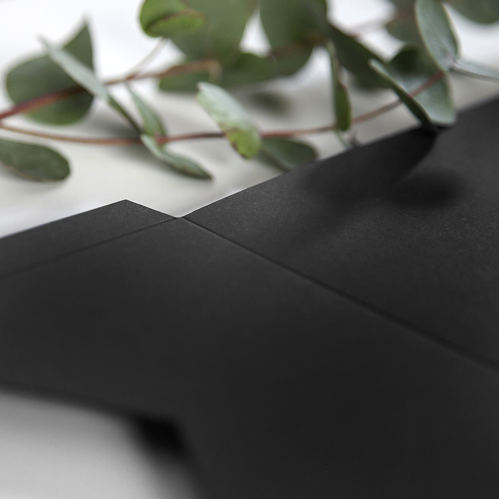 DIY 5x7" Black Pocketfold Envelopes
