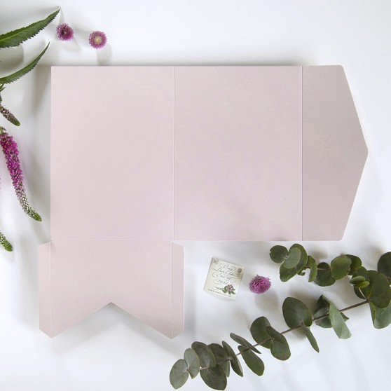 DIY 5x7" Blush Pink Pocketfold Envelopes