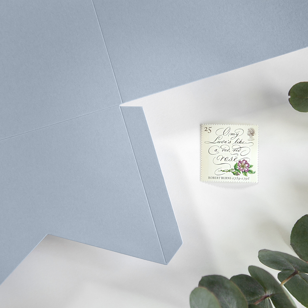 DIY 5x7" Duck Egg Blue Pocketfold Envelopes