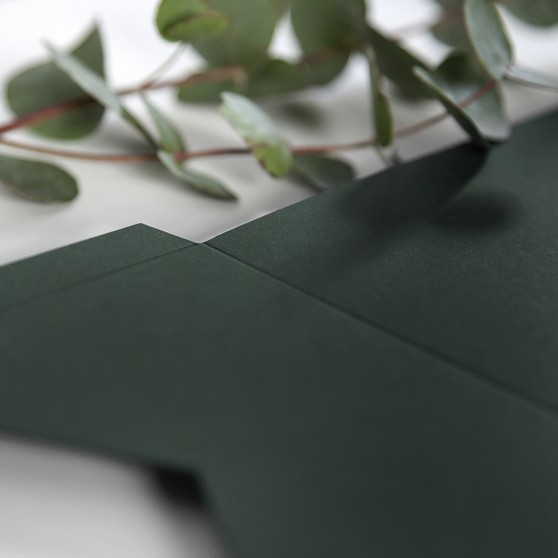 DIY 5x7" Forest Green Pocketfold Envelopes
