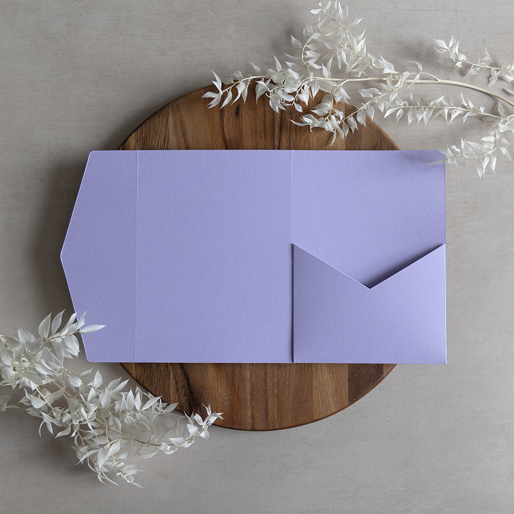 DIY 5x7" Lavender Pocketfold Envelopes