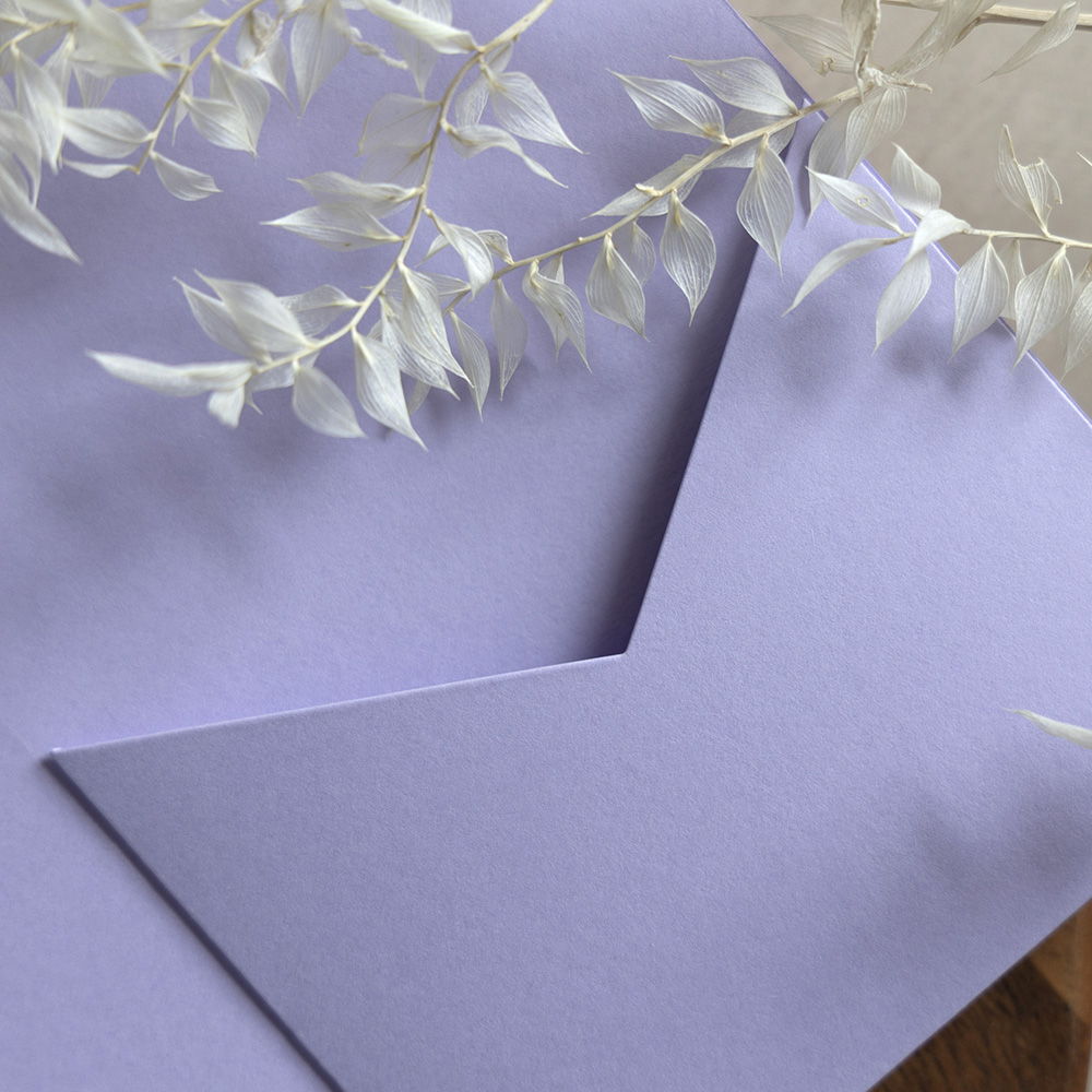 DIY 5x7" Lavender Pocketfold Envelopes