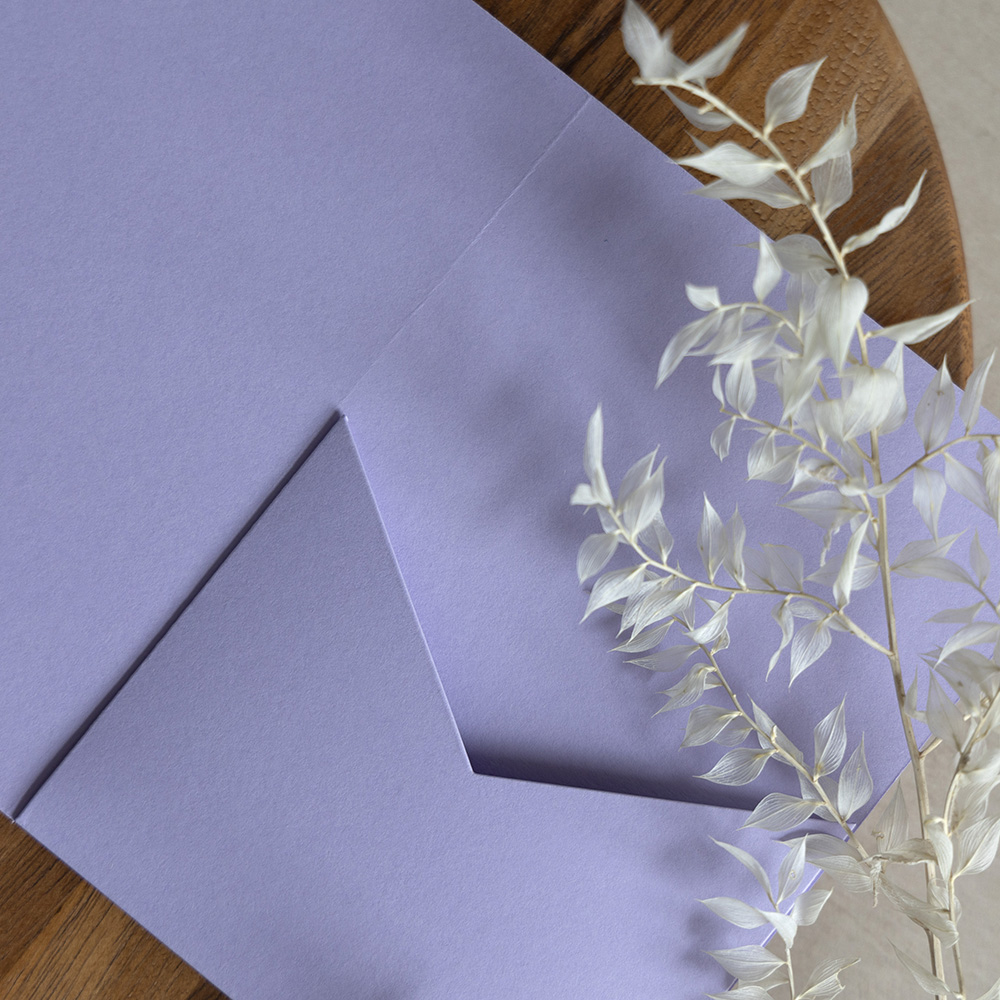 DIY 5x7" Lavender Pocketfold Envelopes