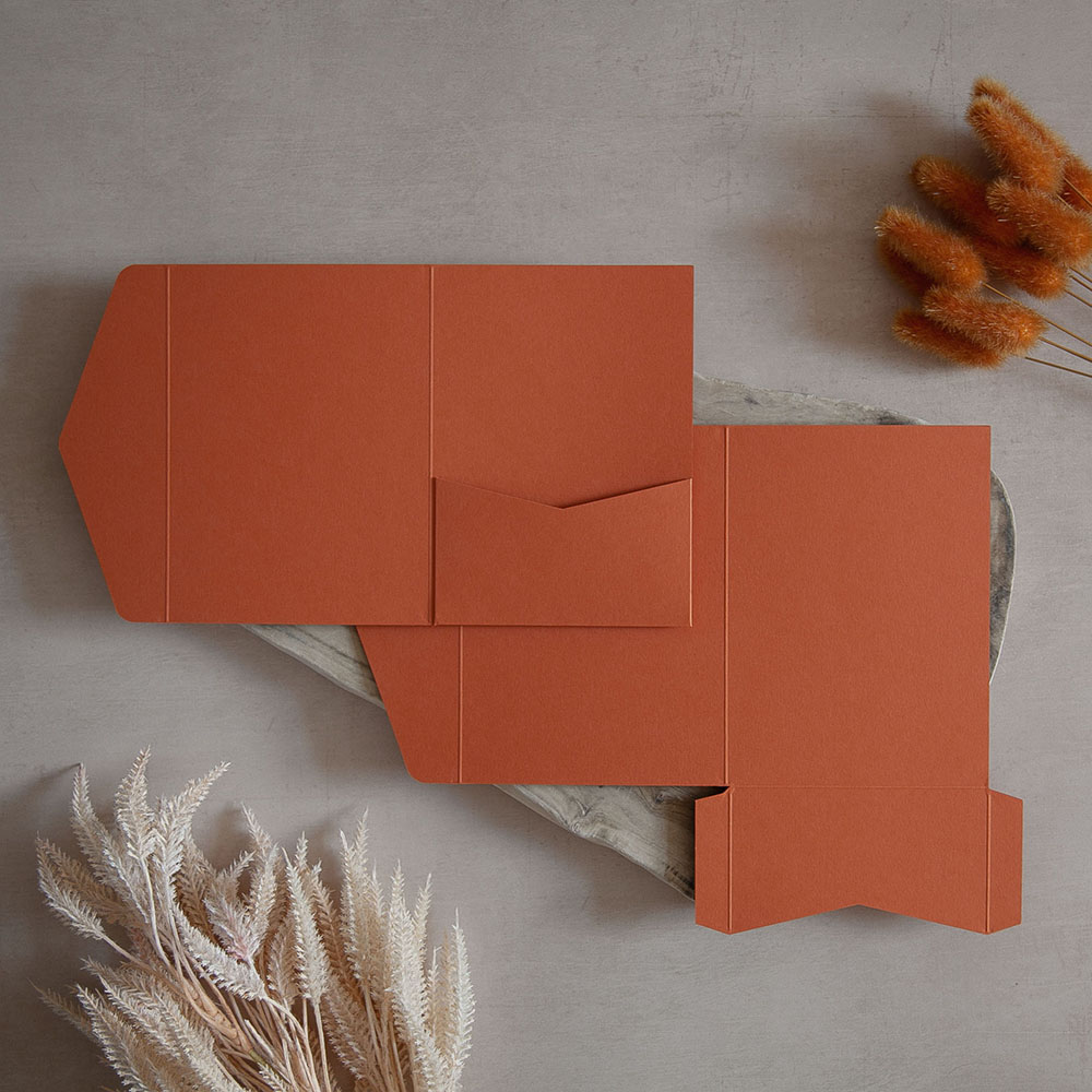 Mini A6 DIY Rust Orange Pocketfold Envelopes