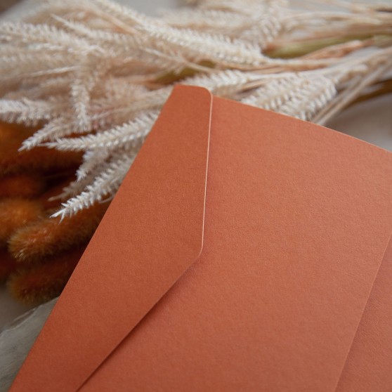 Mini A6 DIY Rust Orange Pocketfold Envelopes