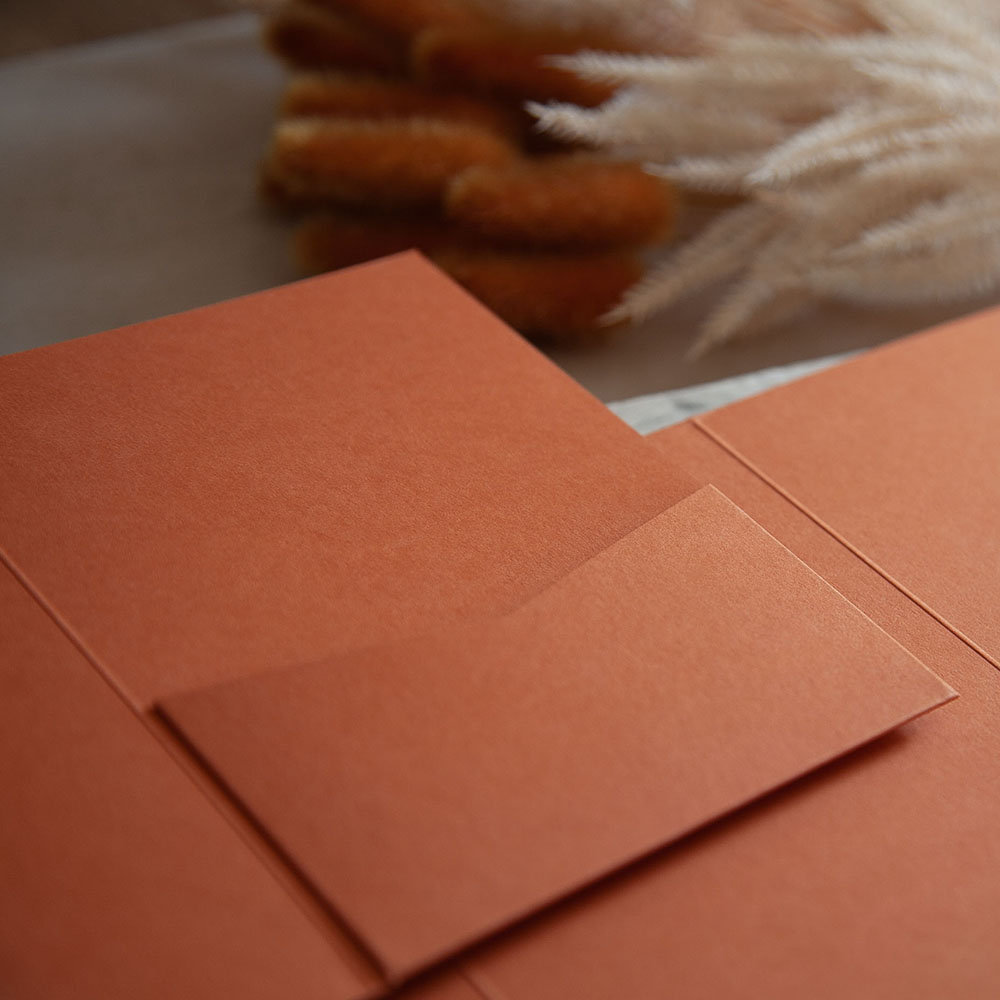 Mini A6 DIY Rust Orange Pocketfold Envelopes