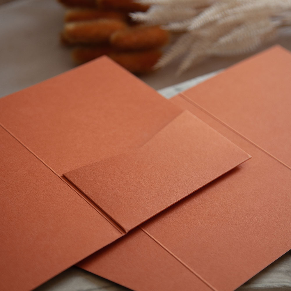 Mini A6 DIY Rust Orange Pocketfold Envelopes