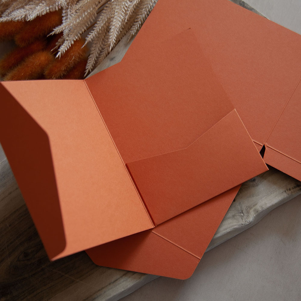 Mini A6 DIY Rust Orange Pocketfold Envelopes