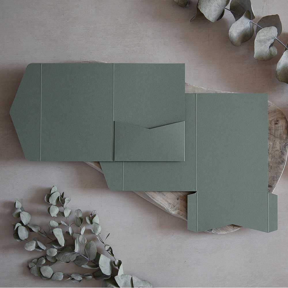 Mini A6 DIY Sage Green Pocketfold Envelopes