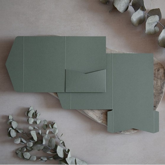Mini A6 DIY Sage Green Pocketfold Envelopes