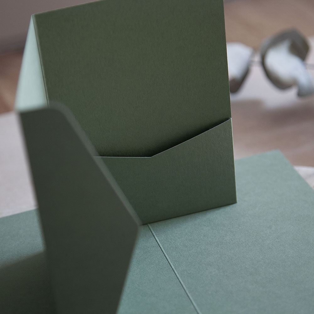 Mini A6 DIY Sage Green Pocketfold Envelopes