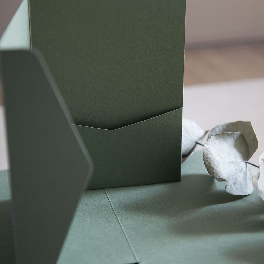 Mini A6 DIY Sage Green Pocketfold Envelopes
